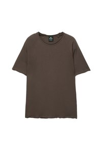 SHORT SLEEVE TRIMMED  - T-shirt basic - dark brown