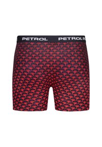 Pánské boxerky černé barvy s červeným vzorem ventilátoru. Mají široký černý pas s logem "PETROL". Vyrobeny z měkké, elastické látky.