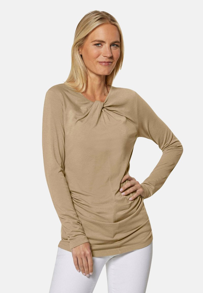 MADELEINE MIT RAFF UND KNOTEN-EFFEKT - Langarmshirt - caramel