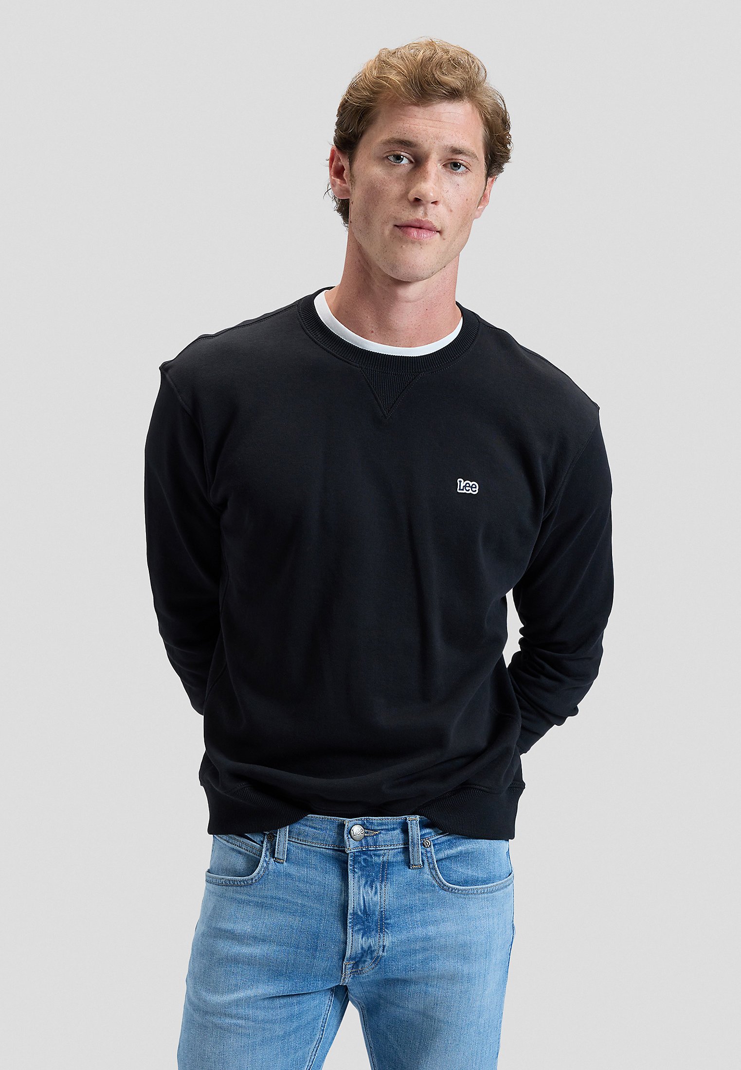 Cody・Lee(李) Logo Sweat shirt M Lee Crew Neck Logo Sweatshirt Black | Jean Scene