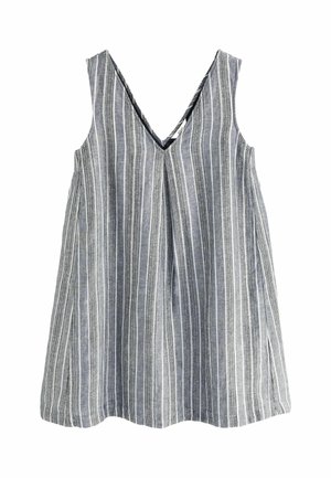 V-NECK REGULAR FIT - Vapaa-ajan mekko - black ecru pinstripe