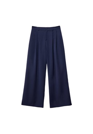 Stradivarius WIDE LEG SMART WITH DARTS - Tygbyxor - dark blue