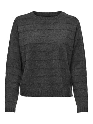 ONLY STRUKTURIERTER - Striktrøje - dark grey melange