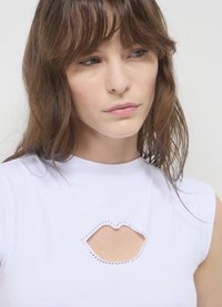 Calliope CUT OUT STRASS - Top - bianco ottico