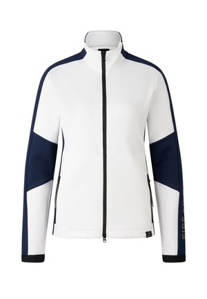 Imiteret læderjakke - weiß navy-blau