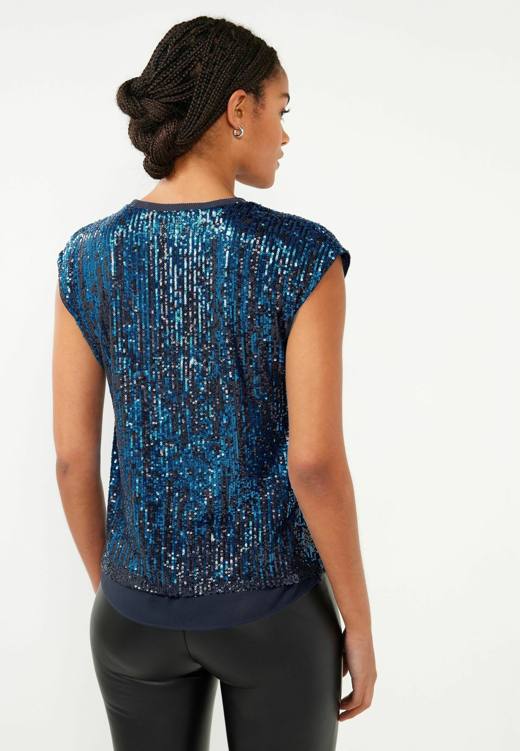 next teal sequin top