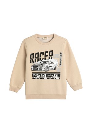 LONG SLEEVE CREW NECK RACE THEMED CAR PRINTED DETAIL SOFT INTERIOR - Sudadera - beige
