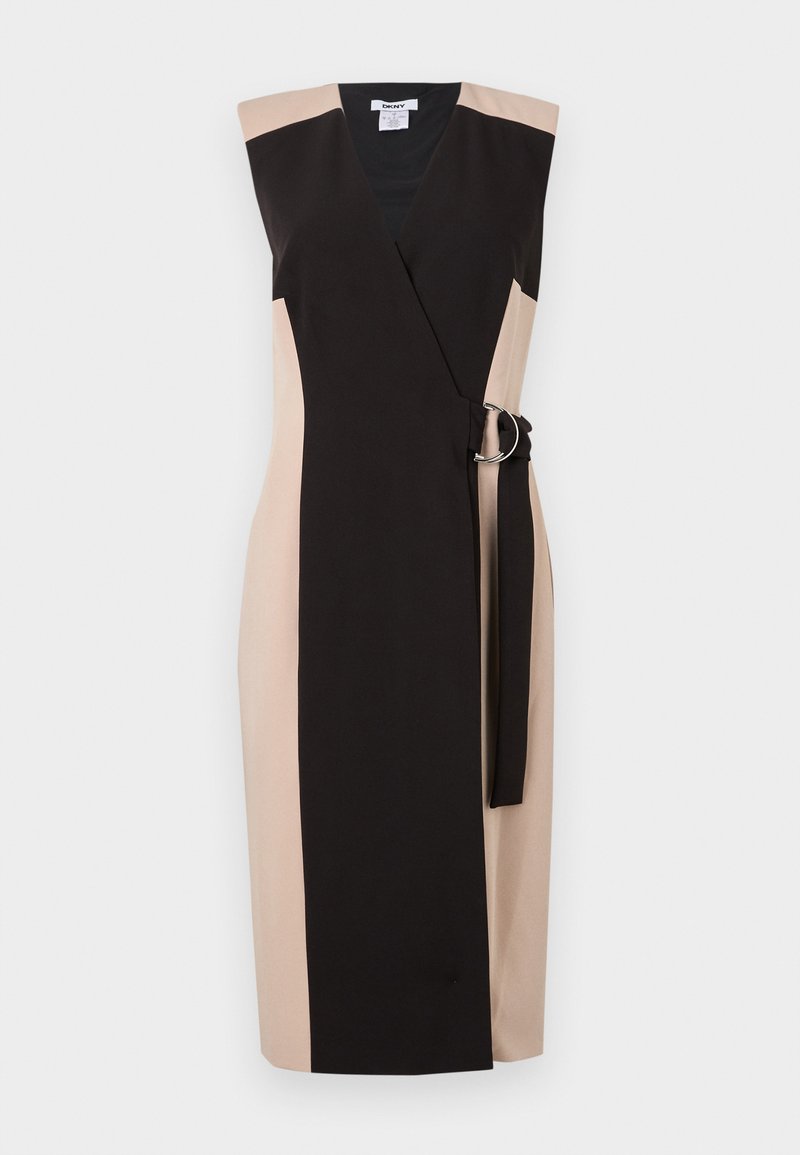 DKNY FAUX WRAP RING - Robe de jour - black/blush/noir - ZALANDO.FR
