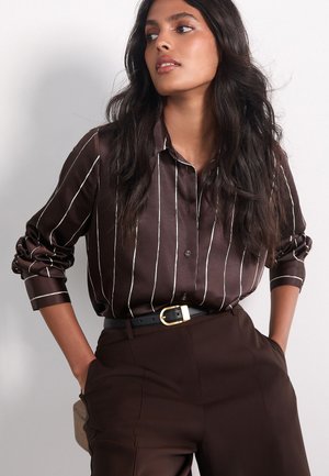 Next REGULAR FIT - LONG SLEEVE - Chemisier - chocolate brown stripe