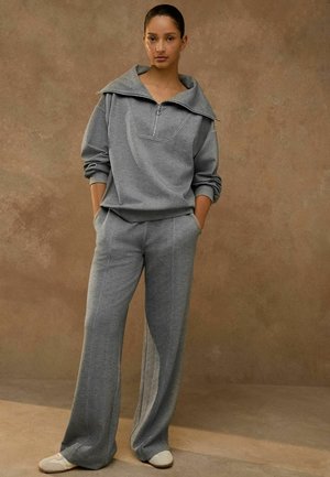 Next, REGULAR FIT - HALF ZIP JERSEY SWEATSHIRT - Sweatshirt - dark grey