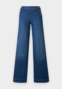 ONLMADISON BUTTON WIDE - Wide leg - dark medium blue denim