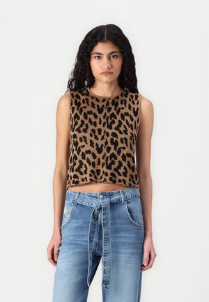 ONLVIENNA LEO TANK - Veste sans manches - toasted coconut/black