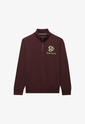 Superdry & Co, SUPERDRY VINTAGE ATHLETIC HALF ZIP SWEATSHIRT.. - Sweatshirt - dark oxblood