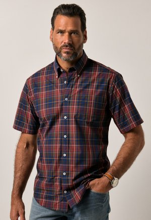JP1880, CHECK SHIRT, HALF SLEEVE, BUTTON-DOWN COLLAR, MODERN FIT - Camicia - brick red