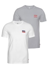Levi's® CREWNECK GRAPHIC TEE 2 PACK - T-shirt basic - grey/white
