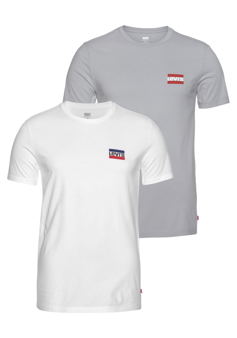 Herren T-Shirts basic | Levi's® 2 PACK T-Shirt basic grau/weiß/grau - AT02541 Herren T-Shirts basic | Levi's® 2 PACK T-Shirt basic grau/weiß/grau - AT02541