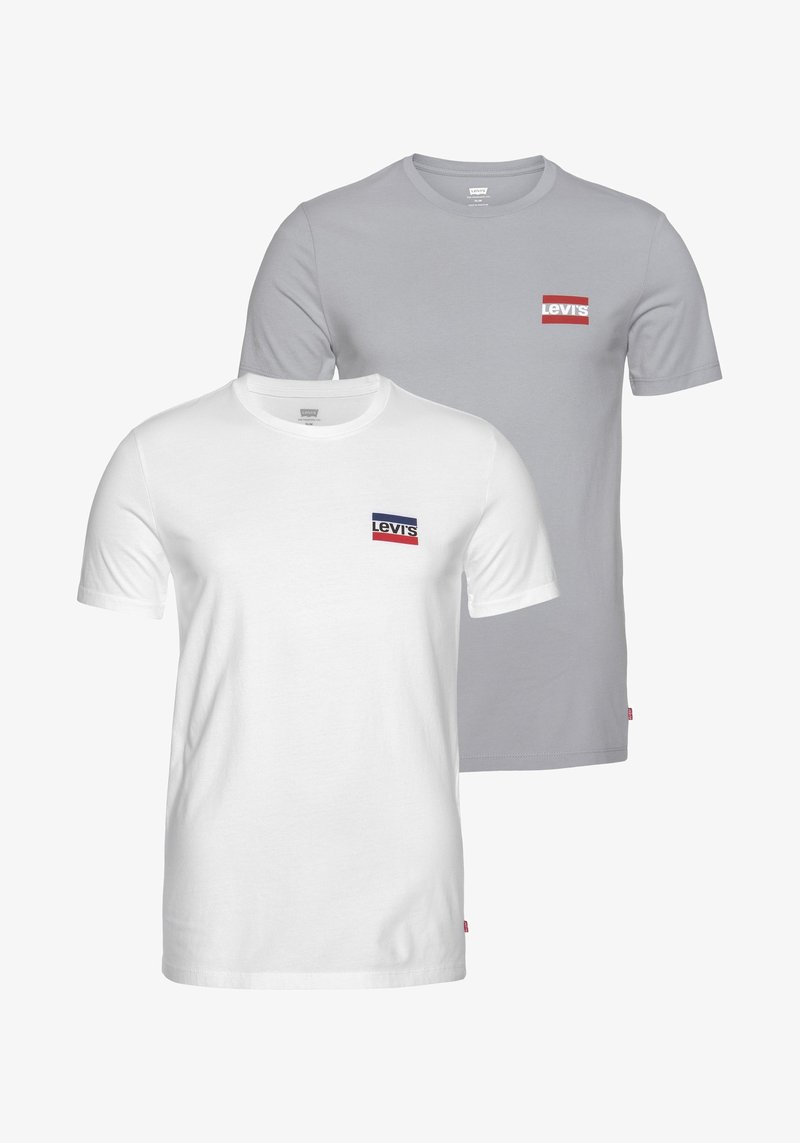 Levi's® CREWNECK GRAPHIC TEE 2 PACK - T-shirt - bas - grey/white