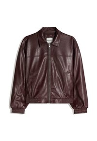 Imiteret læderjakke - bordeaux