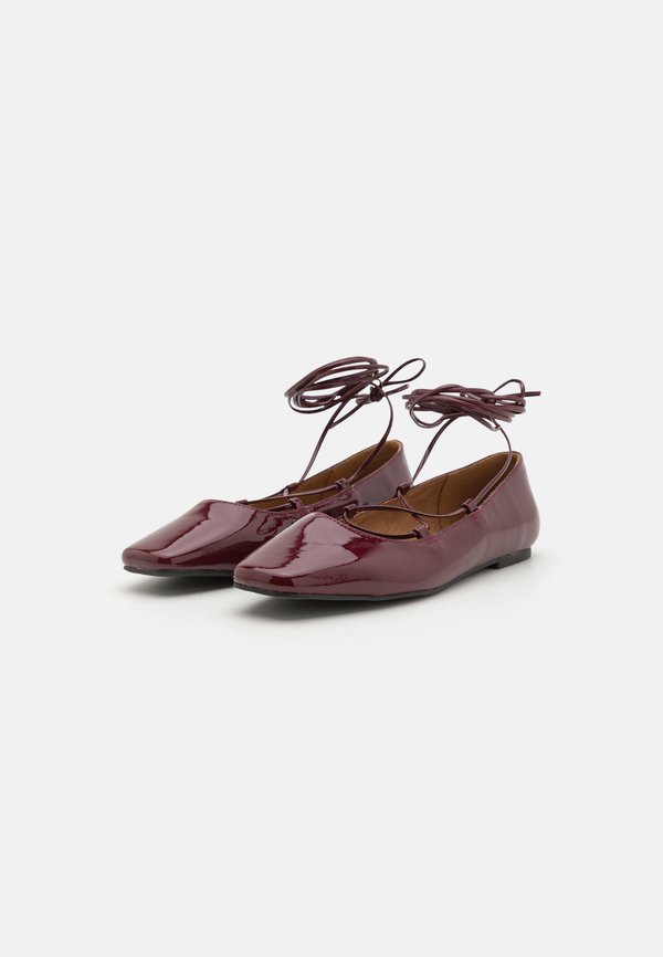 Ankle strap ballet pumps - bordeaux2