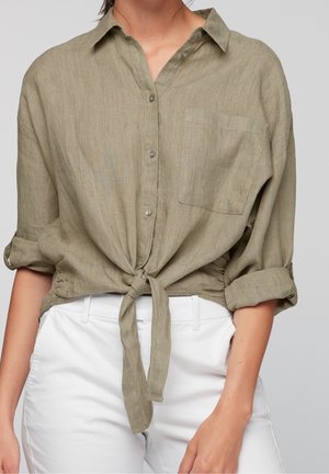 Overhemdblouse - mottled dark green