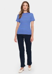 Saint Tropez ASTER SS STRIPE - Marškinėliai su spaudiniu - surf blue