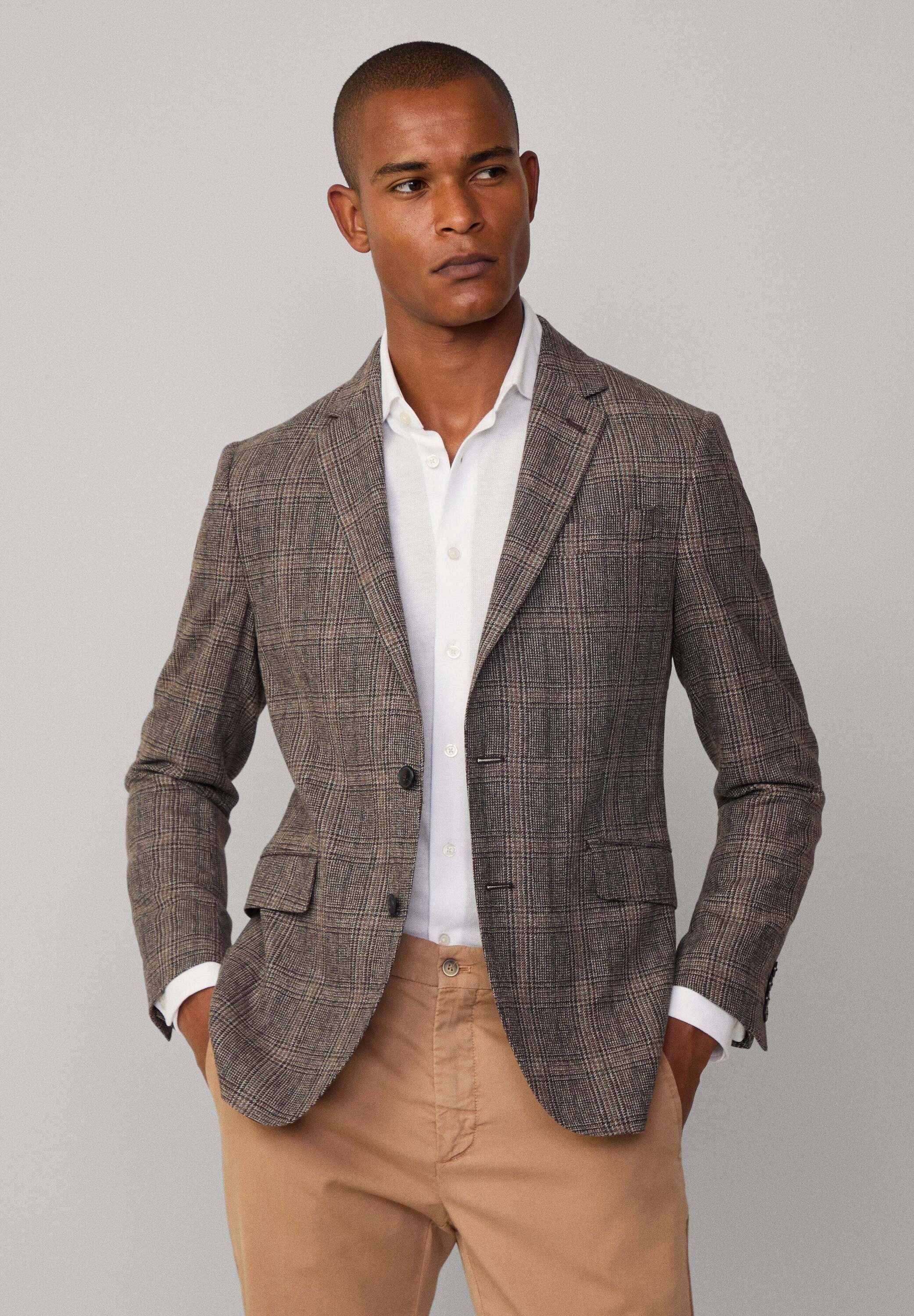 Hackett London グレンチェック ジャケット 42R ウール メンズ Hackett London FANCY CHECK - Blazer jacket - light brown/beige