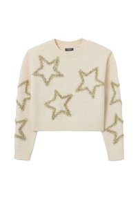 OVS WITH DECORATIVE STARS - Strickpullover - beige marl