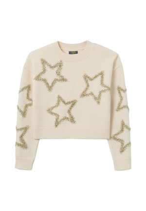 WITH DECORATIVE STARS - Pullover - beige marl
