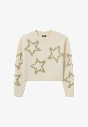 OVS WITH DECORATIVE STARS - Strickpullover - beige marl
