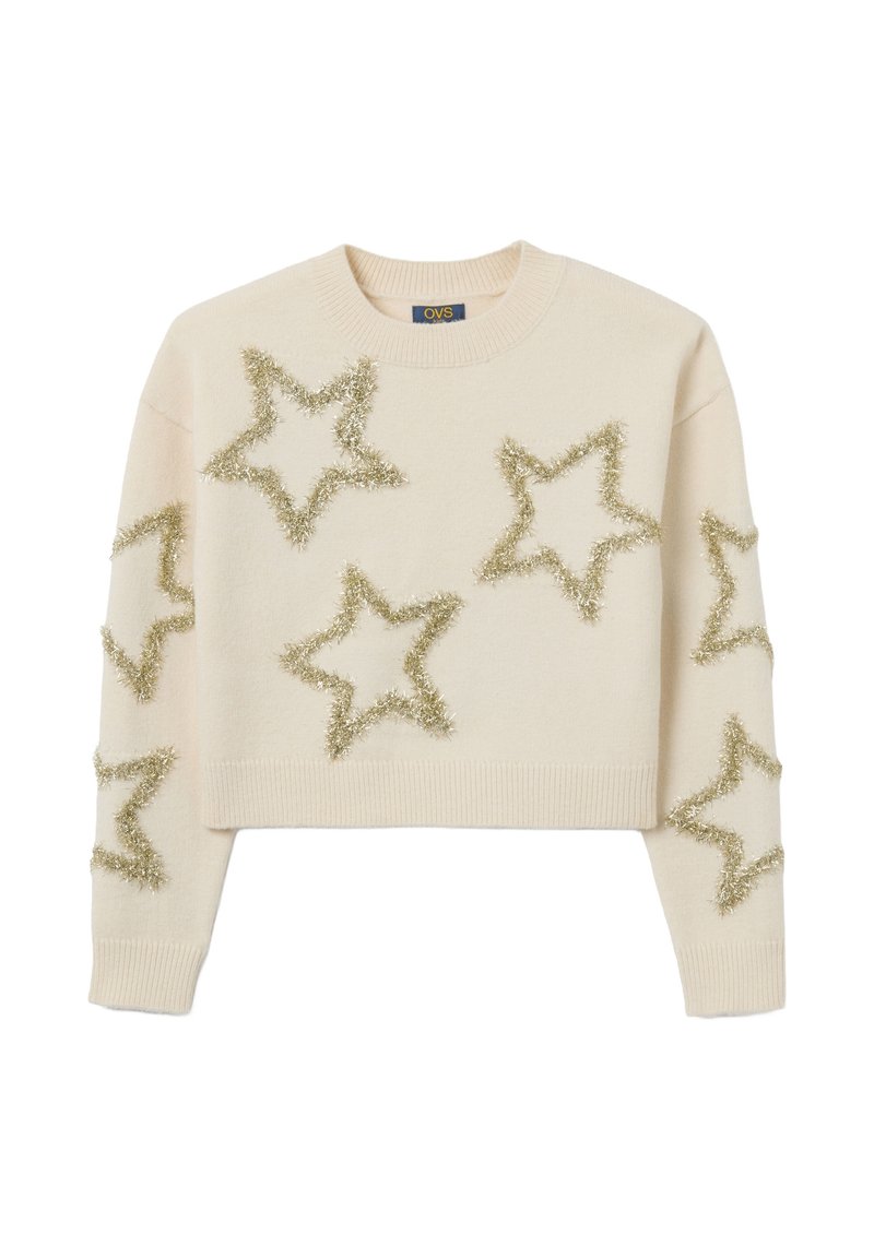 OVS WITH DECORATIVE STARS - Strickpullover - beige marl