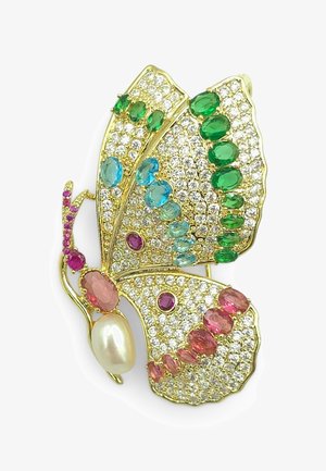 HEBE JEWELS, SCHMETTERLING - Spilla - gold-coloured green pink