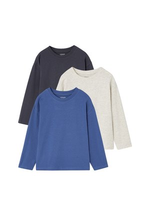 Vertbaudet, VERTBAUDET 3ER-PACK SHIRTS JUNGEN BASIC - Langarmshirt - königsblau