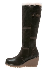 s.Oliver Kozačky s klínem - dark brown