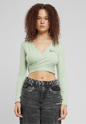 Karl Kani CHEST SIGNATURE ESSENTIAL SHORT LACED  - Maglietta a manica lunga - light mint