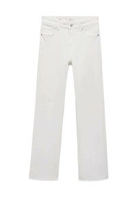 Mango FLARE CROP - Blugi evazați - white