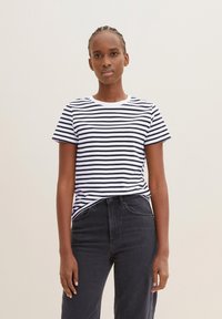 TOM TAILOR DENIM - TMODERN STRIPE - Camiseta estampada - white black stripe Imagen en miniatura 1