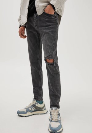Jeans Tapered Fit - mottled dark grey