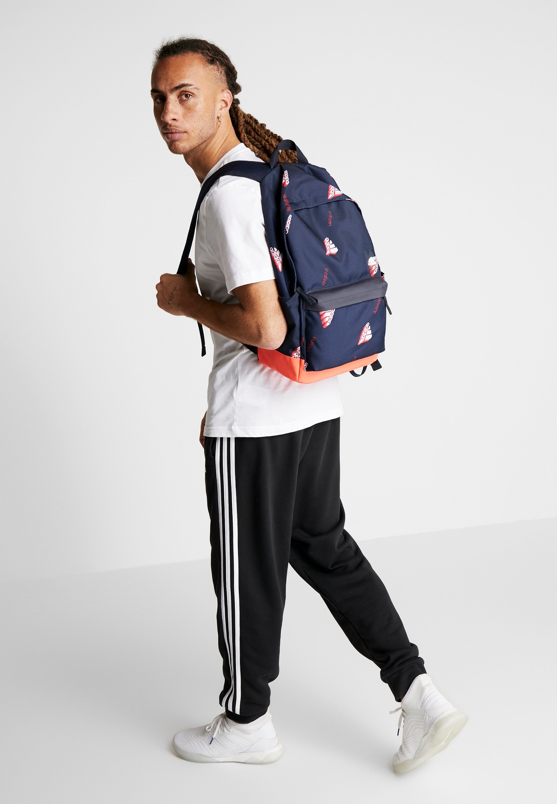 red and white adidas backpack