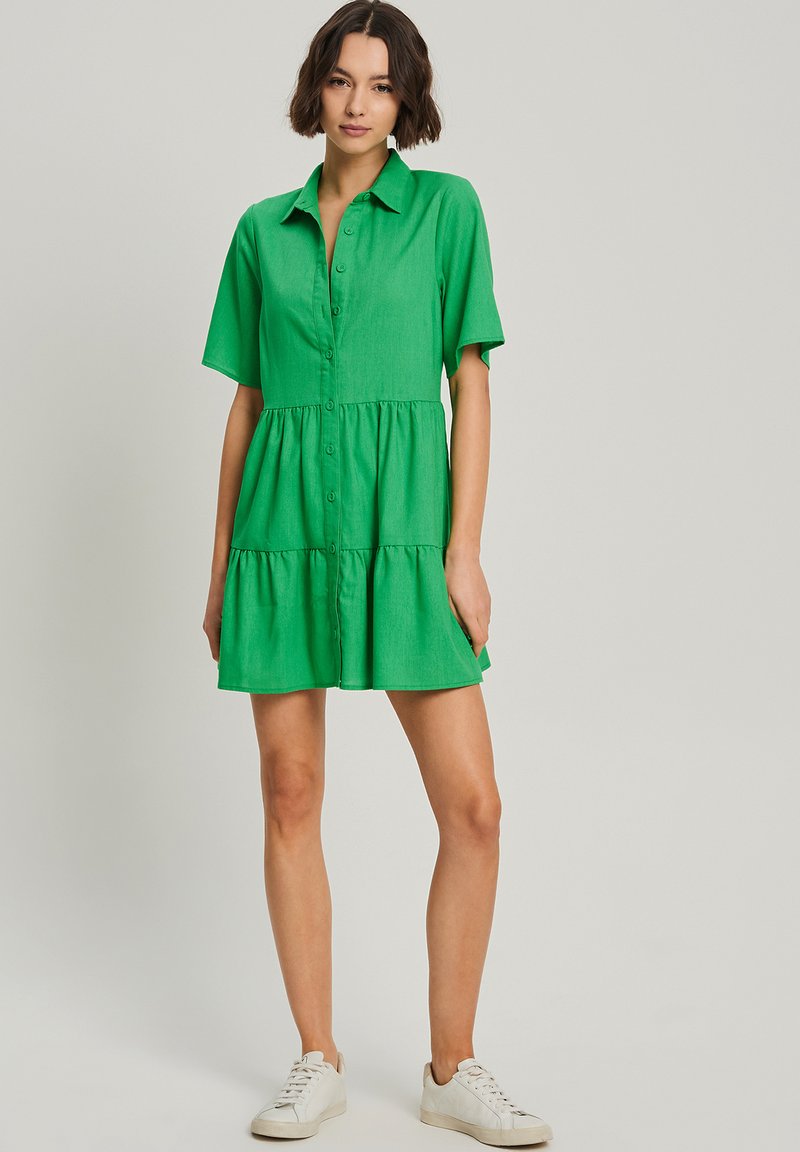 slim fit dress slacks Green Ribbed Sweater Dress main image 1