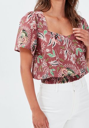 Bluse - mottled bordeaux