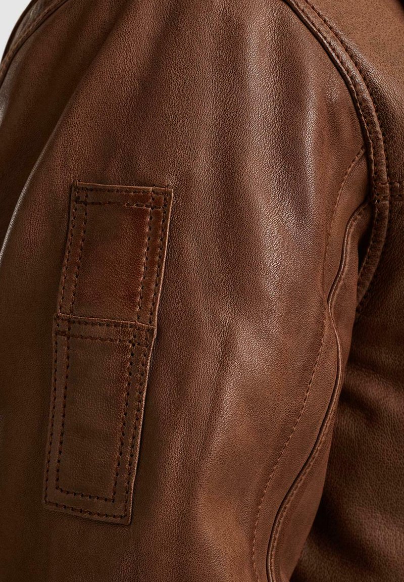 PME Legend HUDSON LOCKHEED - Leather jacket - brown - Zalando