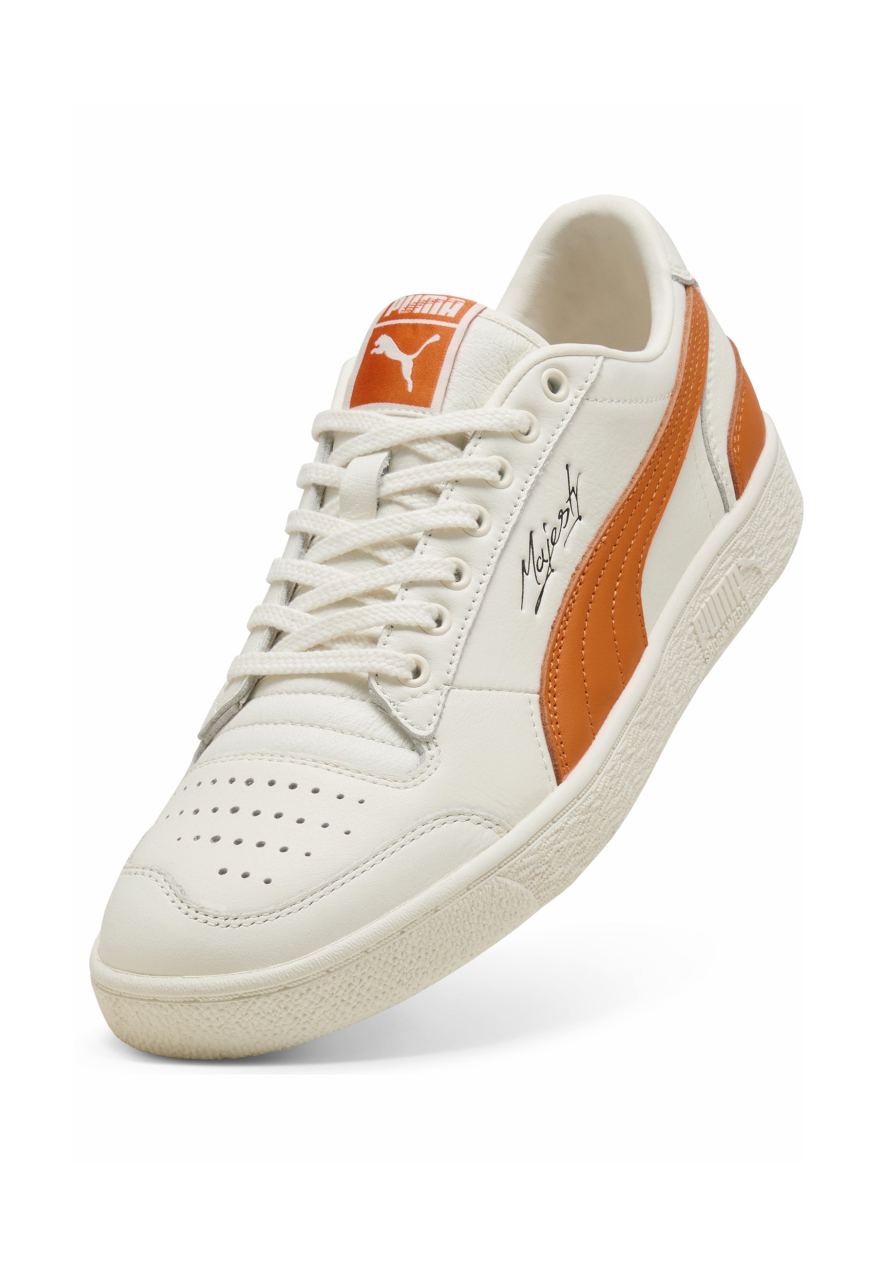Puma MAJESTY - Trainers - warm white-orange poppy/white - Zalando