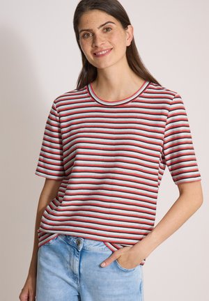 Cecil, T-SHIRT MIT STRUKTUR UND STREIFEN - T-shirt imprimé - brown cacao