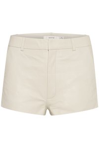 KATRI HOTPANTS - Leather trousers - white