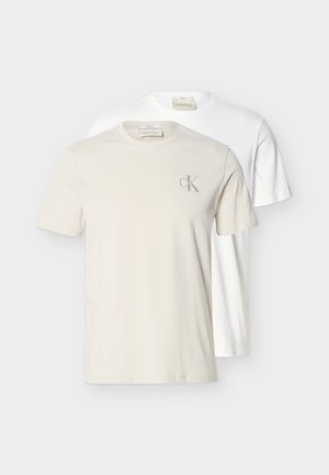 CLASSIC MICRO MONOLOGO 2 PACK  - Βασικό μπλουζάκι - bright white/oatmeal