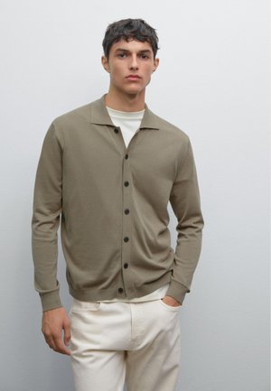 Massimo Dutti SHIRT COLLAR LONG SLEEVE - Cardigan - green