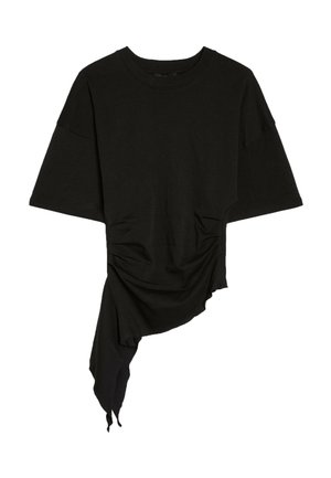 Bershka, GATHERED SHORT SLEEVE - T-SHIRT 01429360 - T-shirt imprimé - black