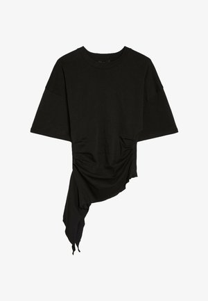 Bershka, GATHERED SHORT SLEEVE - T-SHIRT 01429360 - T-shirt imprimé - black