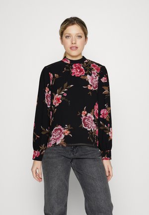 VILA VIKATHRINE HIGH NECK  - Bluză cu mânecă lungă - black