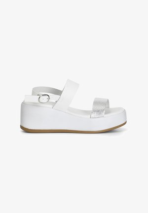 CAFèNOIR Sandalen met plateauzool - silver white